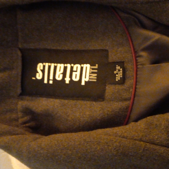 D.e.t.a.i.l.s. INTL Grey Synth Wool Coat - Picture 2 of 2